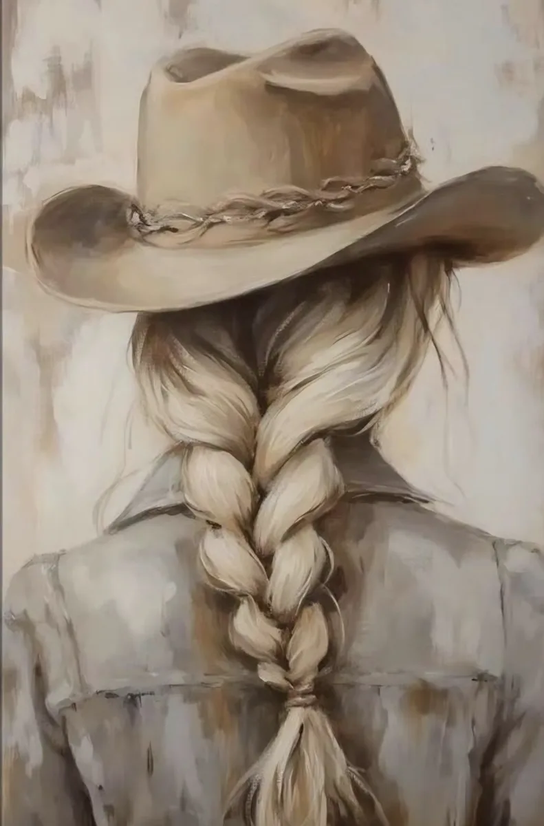 Cowgirl hat painting