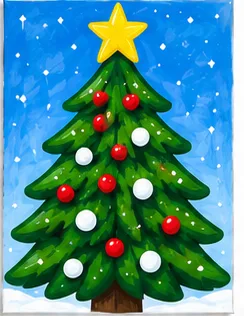 Christmas Tree — Christmas paint kit design on a 5x7 canvas