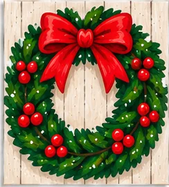 Christmas Wreath — Christmas paint kit design on a 5x7 canvas
