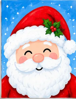 Santa Claus — Christmas paint kit design on a 5x7 canvas