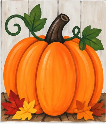 Happy Pumpkin — Thanksgiving paint kit design on a 5x7 canvas