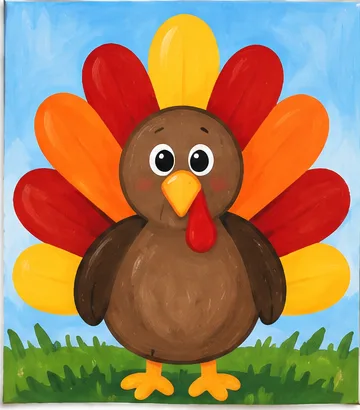 Turkey — Thanksgiving paint kit design on a 5x7 canvas